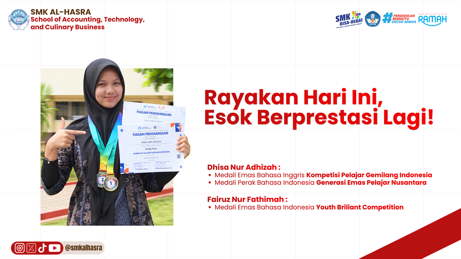 Dua Siswa XI AK SMK Al-Hasra Raih Prestasi di Olimpiade Sains Pelajar 2026