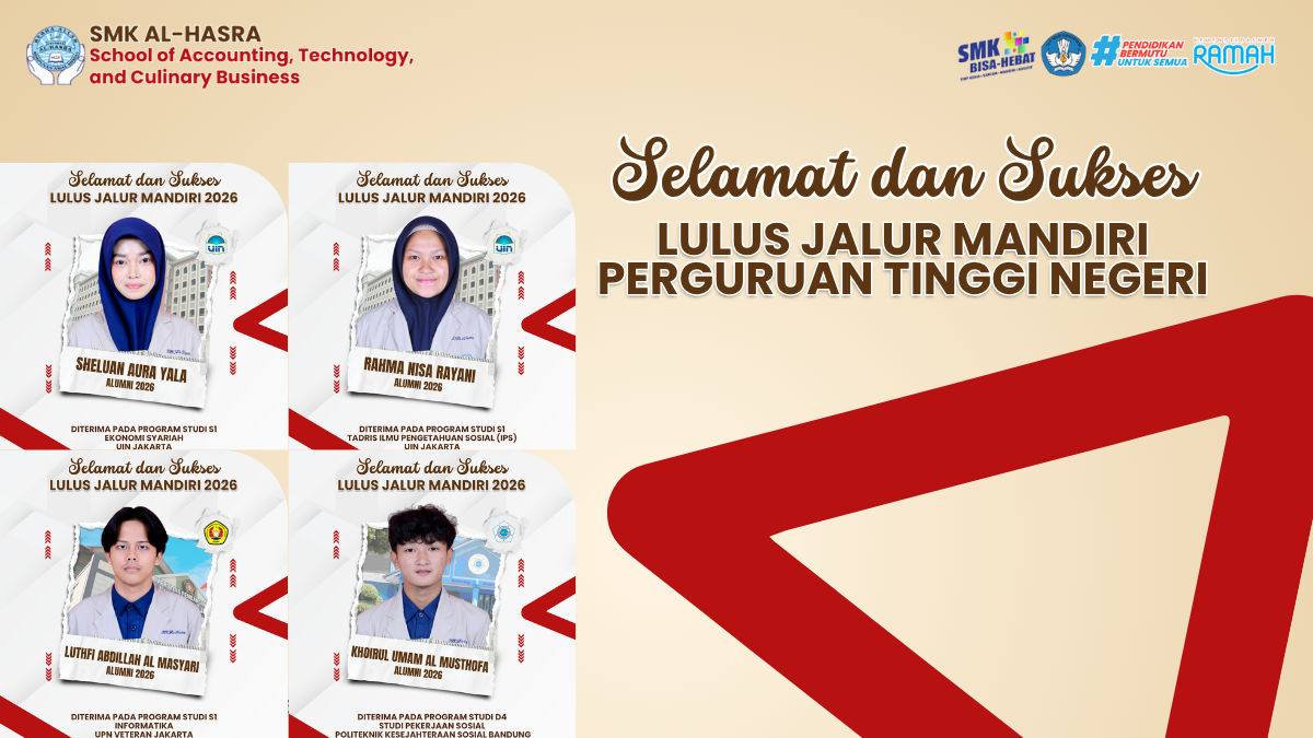 Empat Alumni SMK Al-Hasra Lolos Jalur Mandiri 2026, Diterima di Perguruan Tinggi Pilihan