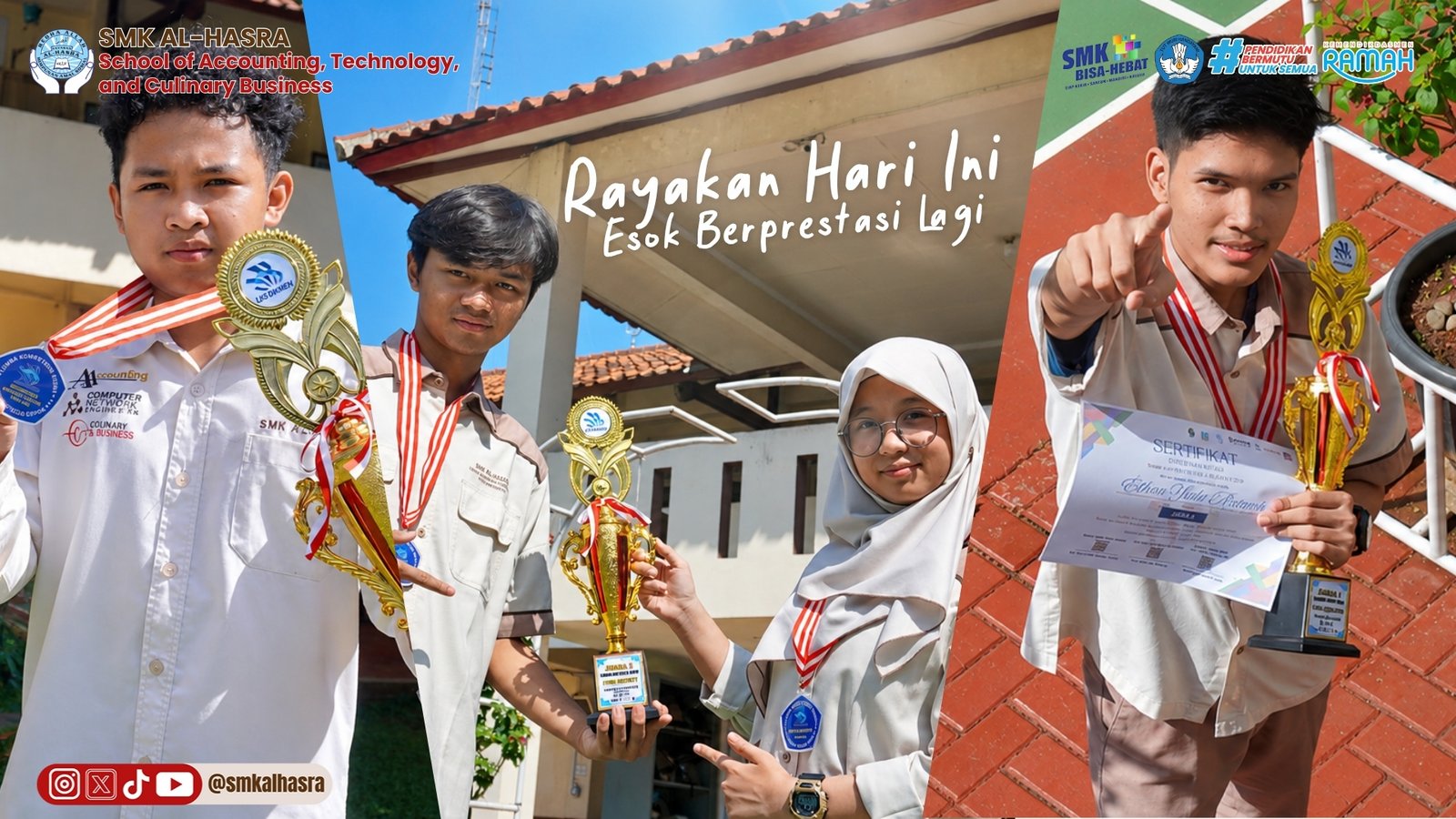 Kembali Berprestasi, SMK Al-Hasra Bawa Pulang 3 Piala LKS TKJ Kota Depok
