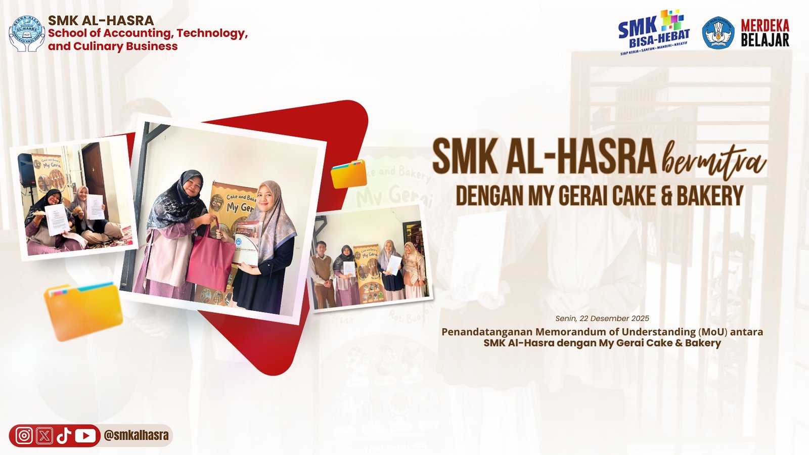 SMK Al-Hasra Menjalin Kerjasama dengan UMKM My Gerai Cake & Bakery