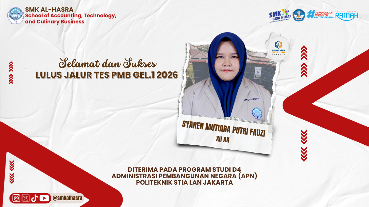 Selamat dan Sukses! Syaren Mutiara Putri Fauzi Lolos PMB Gelombang 1 Politeknik STIA LAN Jakarta