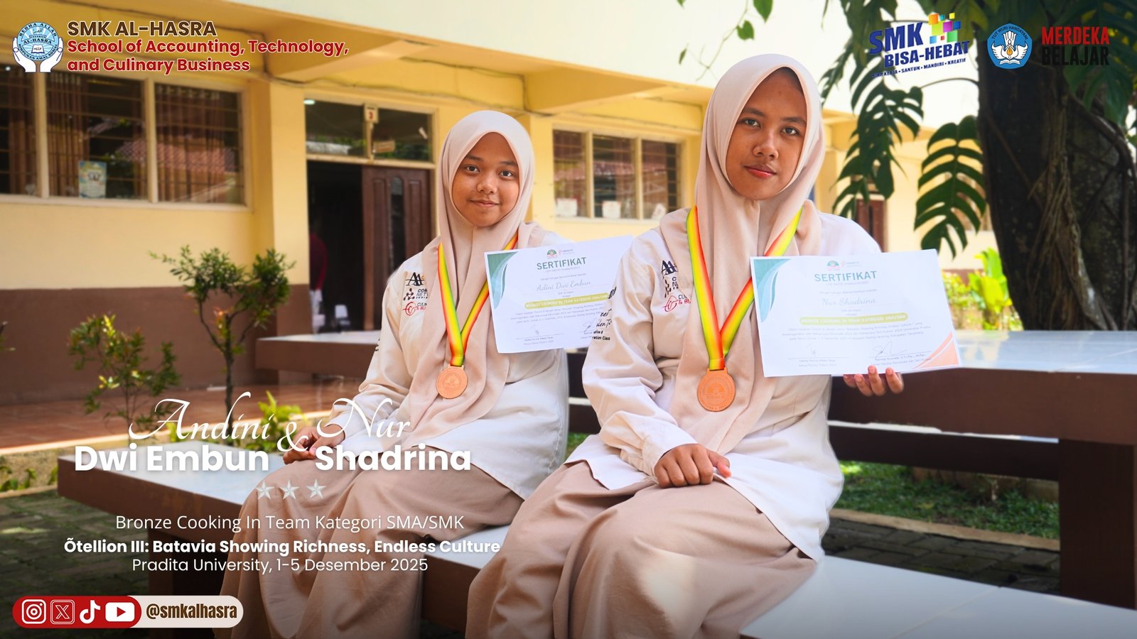 Siswi Bisnis Kuliner SMK Al-Hasra Raih Medali Perunggu di Õtellion III