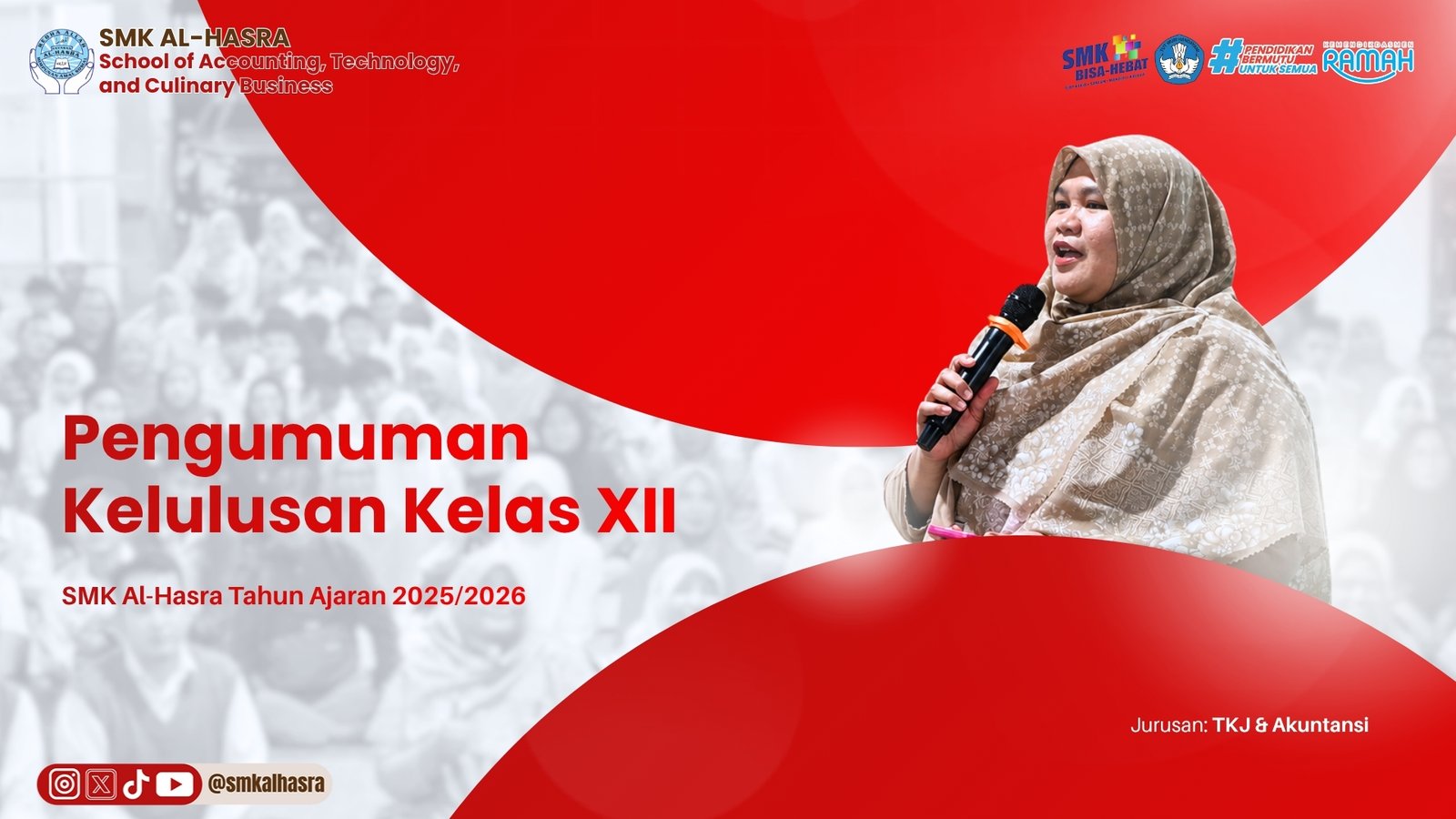 Suasana Khidmat di Pengumuman Kelulusan Kelas XII SMK Al-Hasra